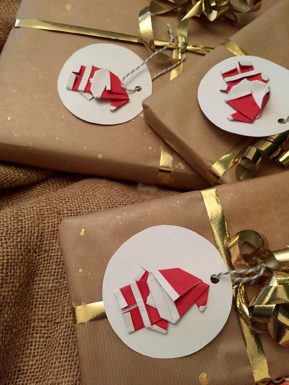 weihnachten origami navidad christmas tags labels geschenke regalos presents