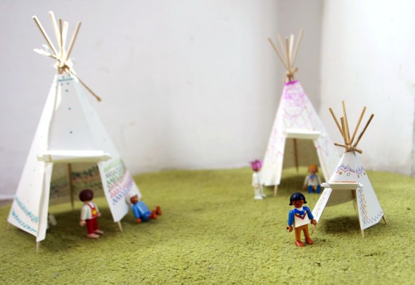 zelte basteln indianer basteln playmobil kids craft indians tents niños manualidad indios tiendas clics