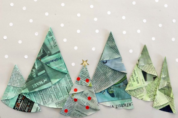 tannenbäume papier origami einfach kinder easy kids fold christmas tree paper niños papel arbol navidad facil plegar