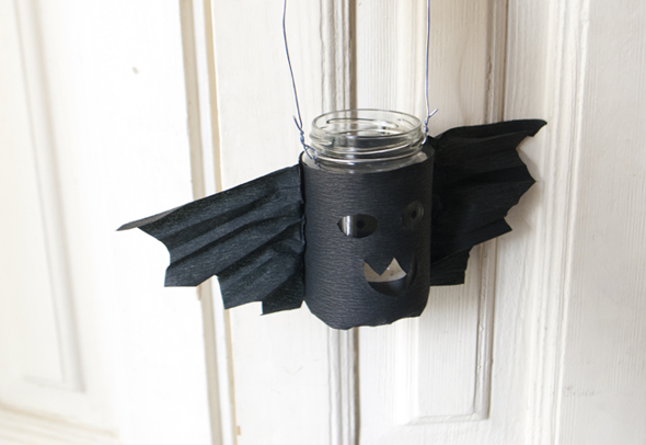 halloween bote cristal bat farolita laterne light licht luz kinder basteln craft kidsfledermaus glas 2