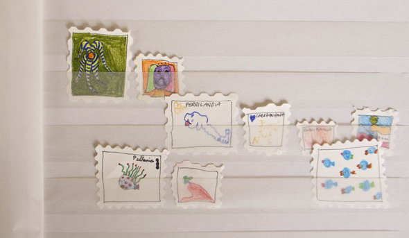 sellos fantasie briefmarken sellos stamps kids ninos kinder creatividad creativity kreativität