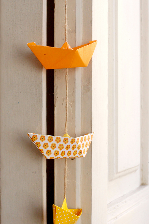 barcos papel origami papier schiff guirlande girlande paper ship kids decoration decoracion bonito