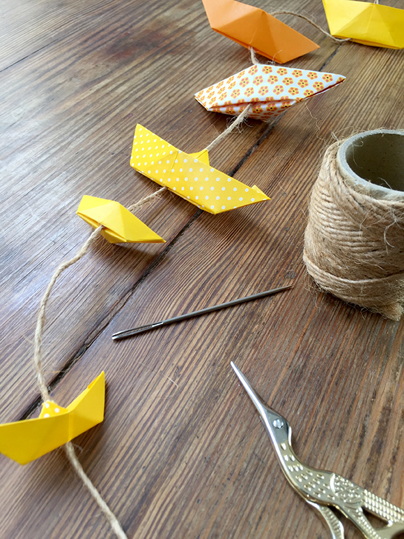 barcos papel origami papier schiff guirlande girlande paper ship kids decoration decoracion